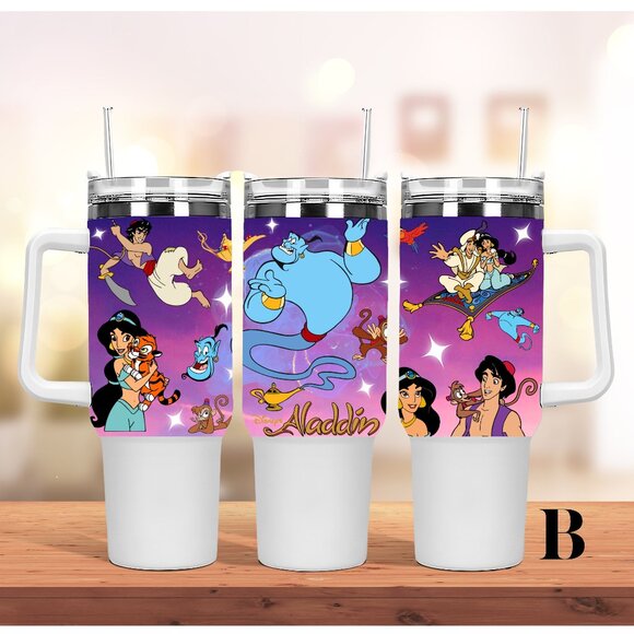 Disney Princess Jasmine Aladdin 40oz Tumbler double wall stainless tumbler for t - Picture 1 of 1